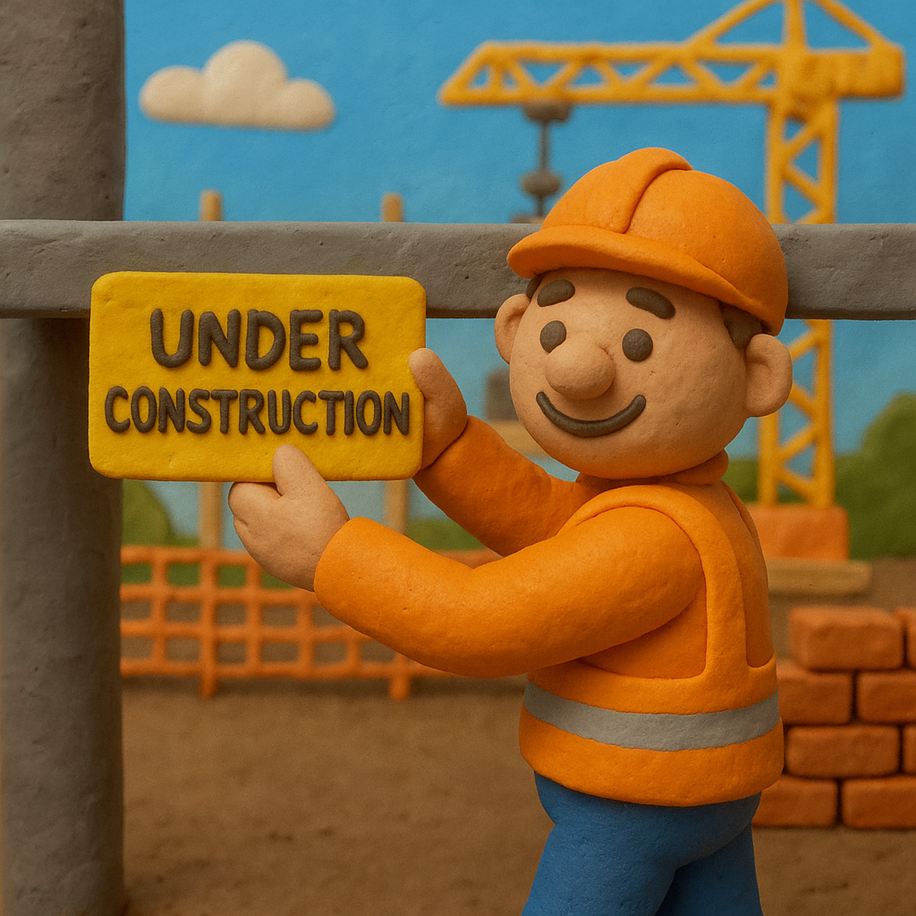 Freundlicher Bauarbeiter mit Spaten